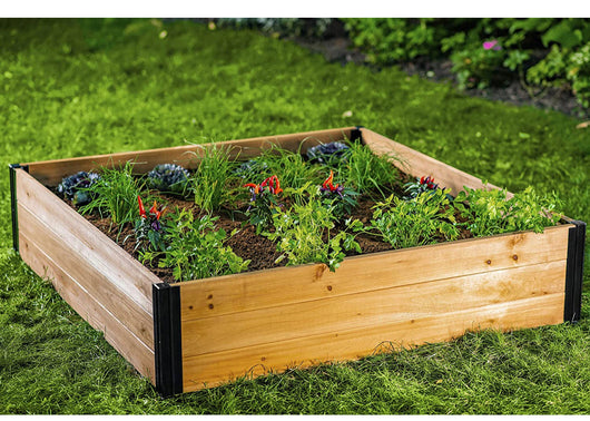 Vita Mezza 4'x4'x11 Cedar Modular Garden Bed with Aluminum Posts, Cedar VT17703**New in Box**