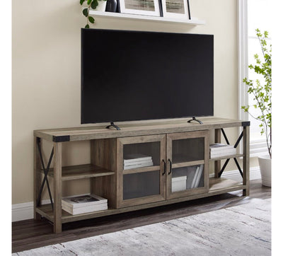 !!REDUCED!! Walker Edison 70” Farmhouse TV Stand Grey Wash (new in the box)