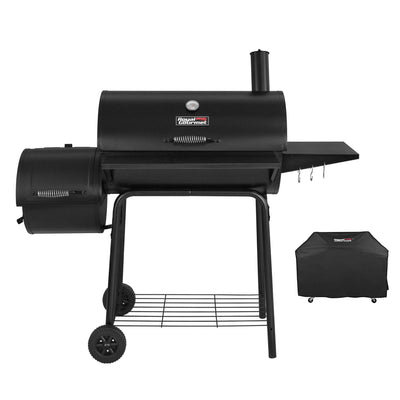 Royal Gourmet CC1830SC Charcoal Grill Offset Smoker with Cover, 811 Square Inches, Black, Outdoor Camping**New in box**