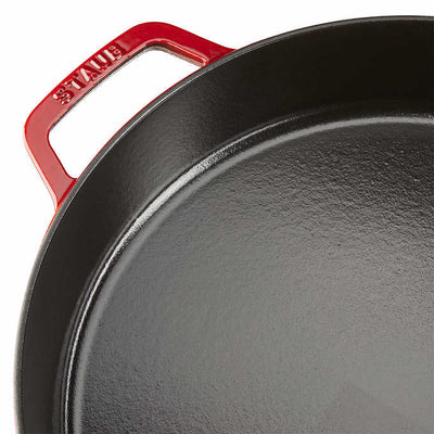 Staub 13" Enameled Cast Iron Double Handled Skillet red (new in the box)