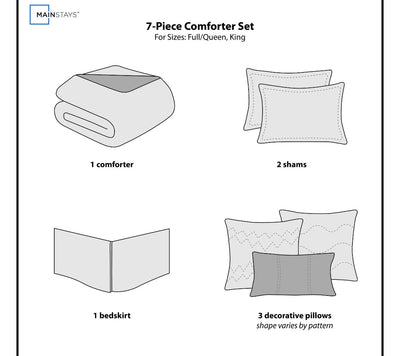 Mainstays 7 Piece Teal Roses Full/Queen Comforter Set ( new)