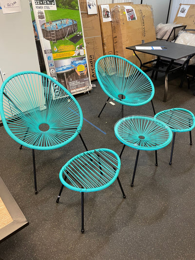 **Salvage Special** Lacoo 5 piece outdoor set in aqua**