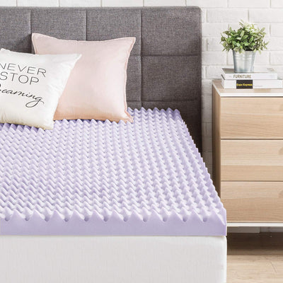 Best Price Mattress 3 Inch Egg Crate Memory Foam Mattress Topper with Soothing Lavender Infusion, CertiPUR-US Certified, King- NEW IN BOX!!!