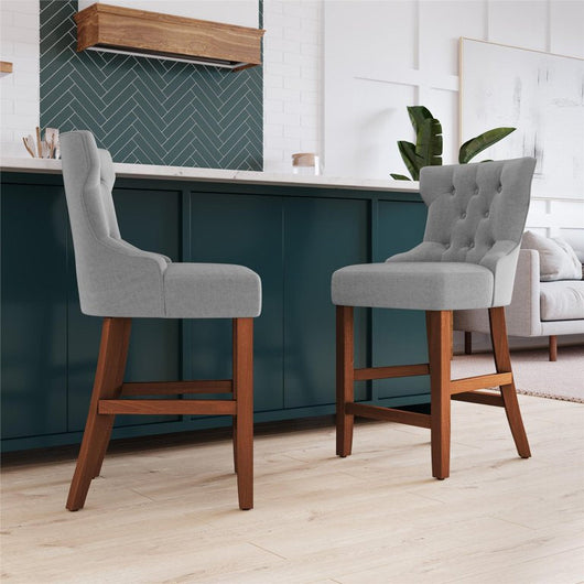 DHP Clairborne Counter Stool, Set of 2, Gray Velvet**New in Box**