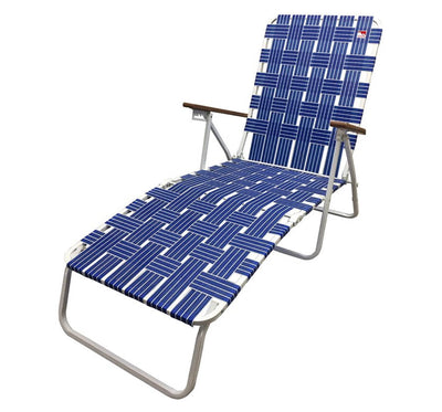 Outdoor Spectator Classic Webbed Folding Chaise Lounger Camp/Lawn Chair (Blue)- NEW!!!