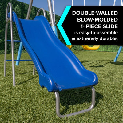 Sportspower Comet Metal Swing Set with LED Light Up Saucer Swing, 2 Swings & 5ft Slide**New in Box**
