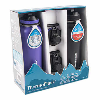 ThermoFlask Stainless Steel 40oz Straw/Spout Lid, 2-pack**New in Box**