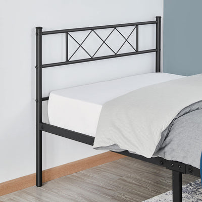 Yaheetech Twin Metal Platform Bed Frame Mattress Foundation with Headboard and Footboard Black**New in box**