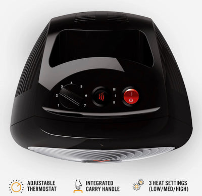 Vornado MVH Vortex Heater with 3 Heat Settings, Adjustable Thermostat, Tip-Over Protection, Auto Safety Shut-Off System, Whole Room, Black- NEW IN BOX!!!