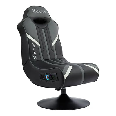 X Rocker Nebula 2.1 Bluetooth Pedestal Gaming Chair, Black**New and assembled**