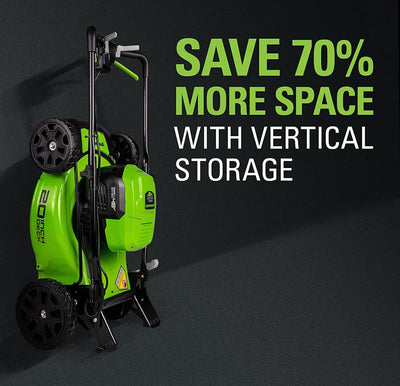 Greenworks 48V 20" Brushless Cordless Push Lawn Mower + 24V Brushless Drill / Driver, (2) 4.0Ah USB Batteries (USB Hub) and Dual Port Rapid Charger Included (2 x 24V)- NEW IN BOX