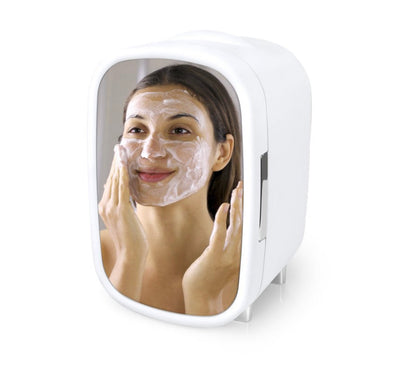 Personal Chiller Cosmetic Mini Fridge with Mirror Door for Vanity, White- NEW IN BOX!!!