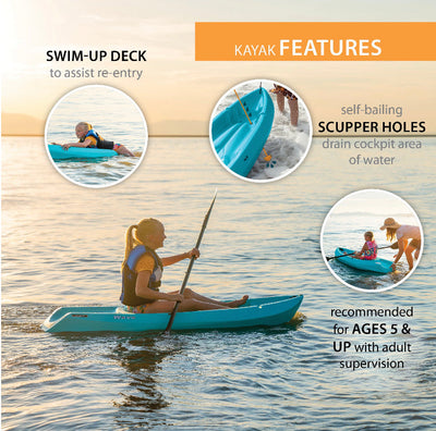 Lifetime 6’ Wave Kayak, Blue!! BRAND NEW WITH MINOR SCRATCH, MISSING PADDLE!!