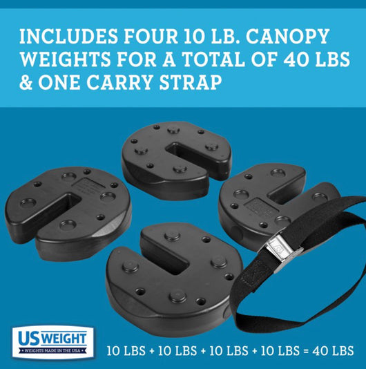 US Weight Canopy Weights for Securing Canopies, Tents, and Umbrellas at Outside Events- NEW IN BOX!!!