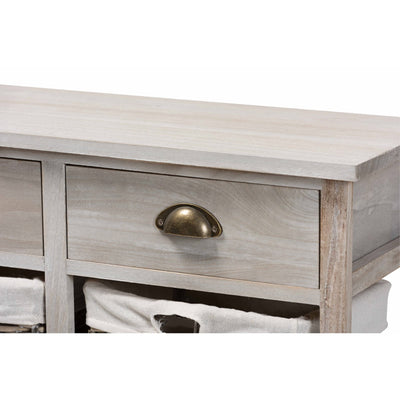 Baxton Studio Vella Modern and Contemporary Grey Finished Wood 2-Drawer Storage Unit With Baskets**New**