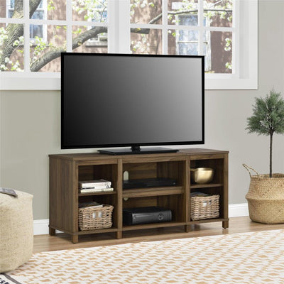 **SALVAGE SPECIAL,New damage from shipping!** Mainstays Parsons TV Stand for TVs up to 50", Canyon Walnut