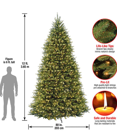 Dunhill Fir Hinged Tree with 1500 Clear Lights- NEW IN BOX