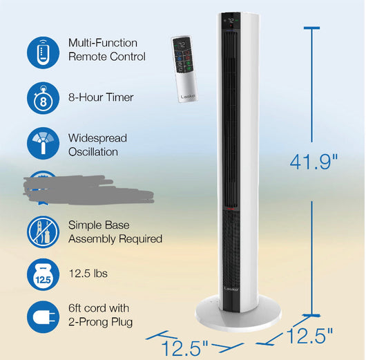 Lasko 1500W Electric All Season Tower Fan & Space Heater with Timer and Remote, White!! NEW IN BOX!!