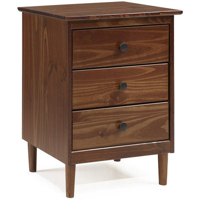 Walker Edison 3 Drawer Solid Wood Nightstand in Walnut**New in box**