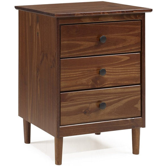 Walker Edison 3 Drawer Solid Wood Nightstand in Walnut**New in box**