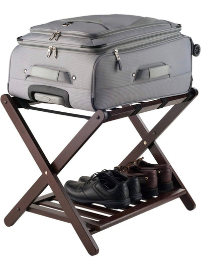 Winsome Wood Remy Luggage Rack with Shelf in Cappuccino- NEW IN BOX!!!