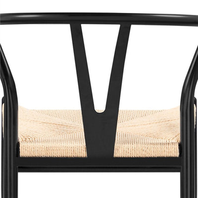 Yaheetech 2pcs Mid-Century Y-Shaped Arm Chair Dining Chair, Black**New in box**