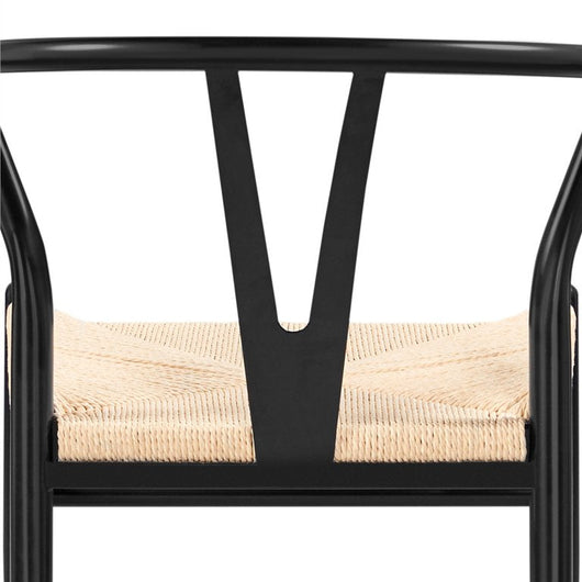 Yaheetech 2pcs Mid-Century Y-Shaped Arm Chair Dining Chair, Black**New in box**