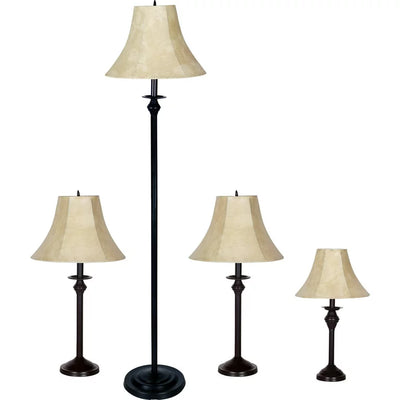 Better Homes & Gardens Traditional 4-Piece Table and Floor Lamp Set, Bronze**New in Box**