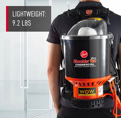 Hoover Commercial Lightweight Backpack Baggged Vacuum Cleaner, Lightweight, For Carpet and Hard Floors, C2401,Black- NEW IN BOX!!!