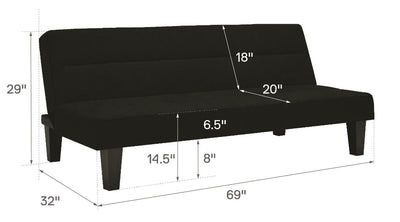 DHP Kebo Futon with Microfiber Cover, Black- NEW AND ASSEMBLED!!!!