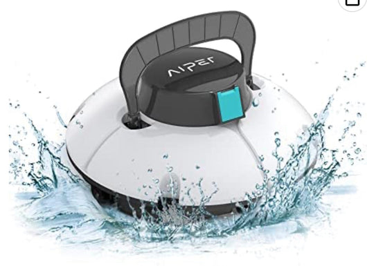 RENEWED AIPER Cordless Robotic Pool Cleaner, Pool Vacuum with Dual-Drive Motors, Self-Parking, Lightweight, Perfect for Above/In-Ground Flat Pools up to 35 Feet (Lasts 50 Mins)
