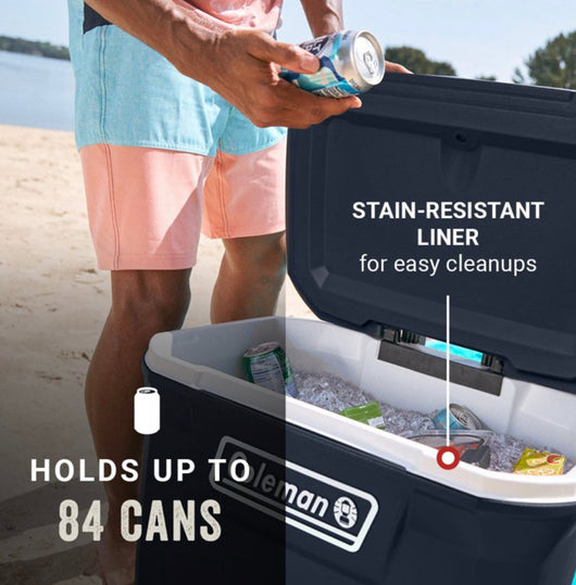 Coleman 316 Series 50 Qt Wheeled Cooler, 16.6" W, Blue Nights- NEW OUT OF BOX!!!