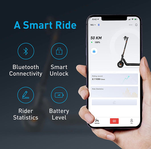 NIU Electric Scooter for Adults - 350W Power(Sport Ver. 300W), 31 Miles Long Range(S Ver. 25), Max Speed 20MPH(S Ver. 17.4MPH), Wider Deck, 9.5'' Tubeless Fat Tires, Portable & Folding, UL Certified- new - assembled