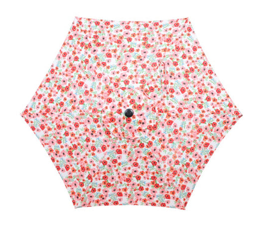 Mainstays Outdoor 7.5' Floral Print Round Push-up Market Patio Umbrella- NEW!!!!