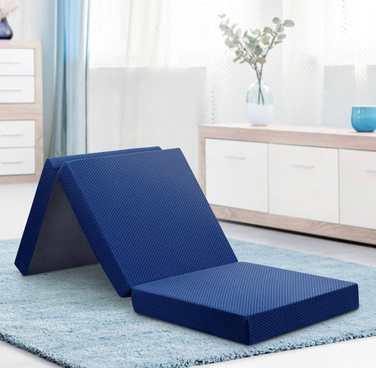 Olee Sleep 4 inch Tri-Folding Memory Foam Topper (Blue) Single- NEW IN BOX!!!!