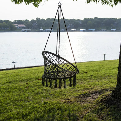 Equip Macrame Outdoor Hammock Chair, Cotton Blend Olive Green, Size: 47” L x 24” W, Capacity 250 lb.**New**