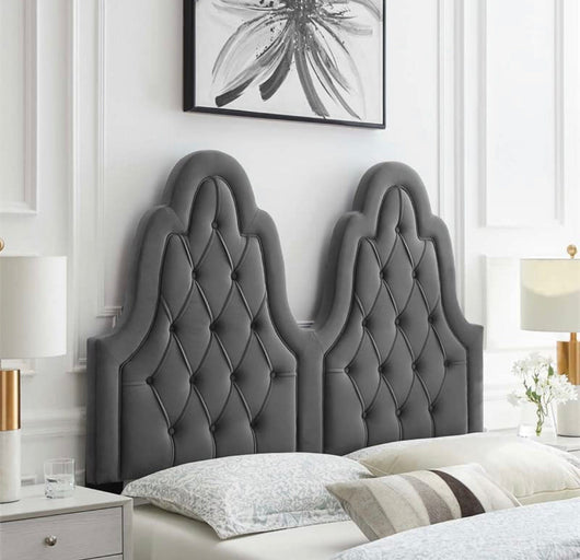Modway Augustine Tufted Performance Velvet Headboard, King/California King, Charcoal- NEW IN BOX!!!