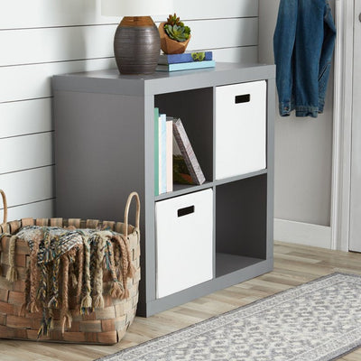 Better Homes & Gardens Square 4-Cube Organizer, Gray**New in Box**