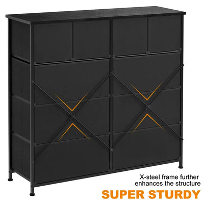 REAHOME Dresser with 9 Drawers Leather Finish Chest of Drawers Dressers for Bedroom Rustic Brown!  -Brand new in the box