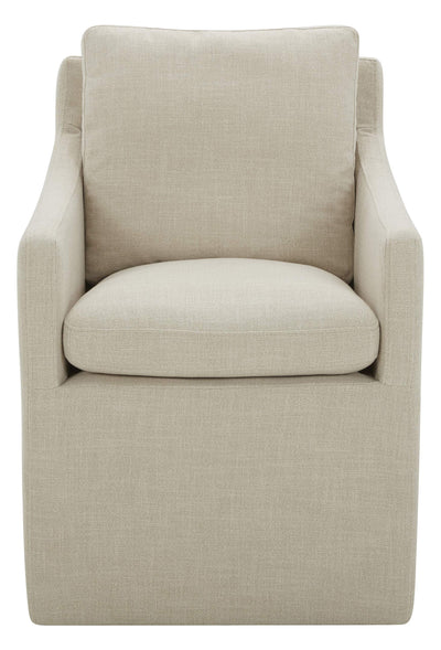 Amazon Brand – Stone & Beam Vivianne Modern Upholstered Dining Chair with Casters, 24.4"W, Linen**New in box**