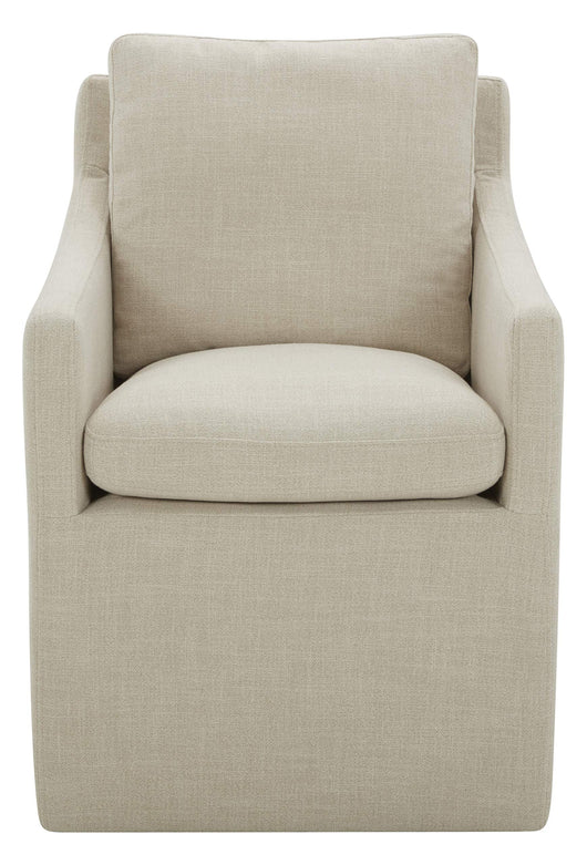 Amazon Brand – Stone & Beam Vivianne Modern Upholstered Dining Chair with Casters, 24.4"W, Linen**New in box**