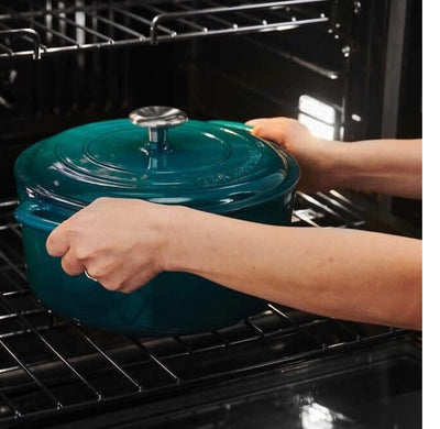 Tramontina Enameled Cast Iron Dutch Ovens 3.5 QT and 5.5 QT in Teal/ new in box