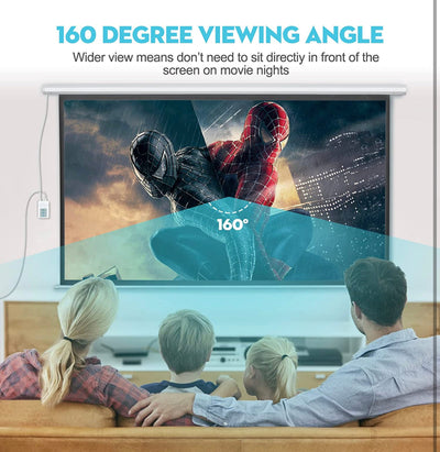 DINAH 16:9 4K 3D HD 100 inch Electric Projector Screen Pull Down with Wireless Remote Control, Indoor & Outdoor Use- NEW IN BOX! (Minor damage to frame but screen is untouched!)