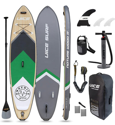 UICE Grey Wood Inflatable Stand Up Paddle Board- NEW IN BOX!!!