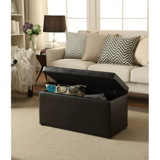 Better Homes & Gardens 30-inch Hinged Storage Ottoman, Brown**New**