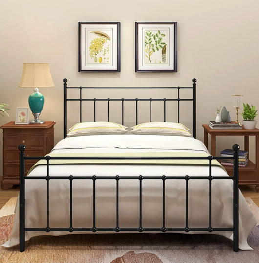 DUMEE Full Size Iron Bed, Black Metal-  NEW IN BOX!!!