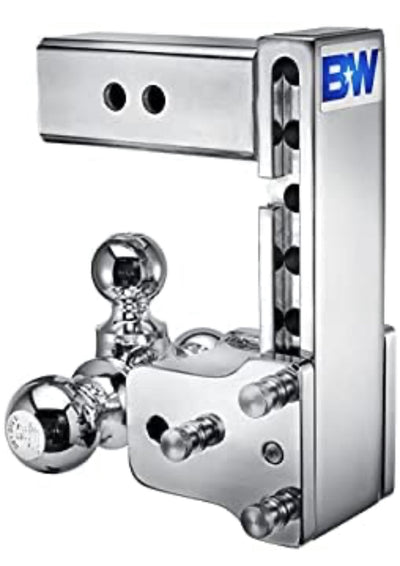 B&W Trailer Hitches Chrome Tow & Stow - Fits 2.5" Receiver, Tri-Ball (1-7/8" x 2" x 2-5/16"), 7" Drop, 14,500 GTW - TS20049C- NEW OUT OF BOX!!!