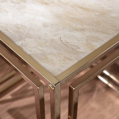 SEI Furniture Simondley End Table, Champagne- assembled- brand new