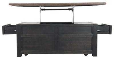 Signature Design by Ashley Tyler Creek Rustic Farmhouse Lift Top Coffee Table with Drawers, Brown & Black**New**