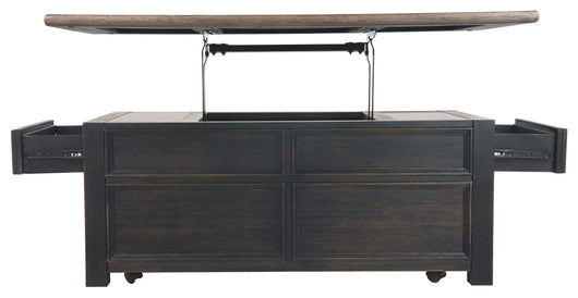 Signature Design by Ashley Tyler Creek Rustic Farmhouse Lift Top Coffee Table with Drawers, Brown & Black**New**
